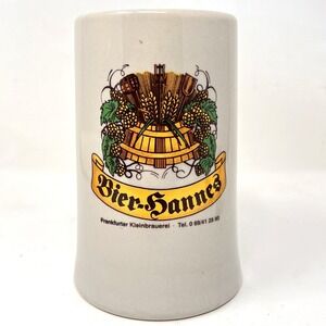 Bier-Hannes German Beer Stein Ceramic Tall Mug